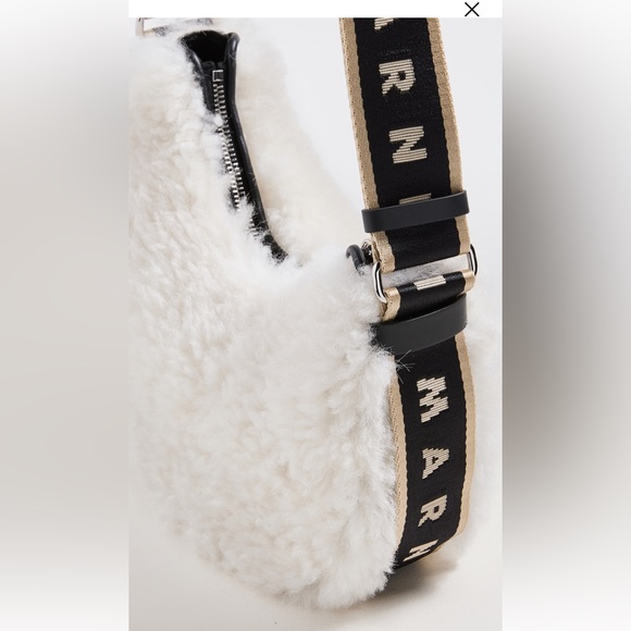 Marni off-white shearling bey shoulder crossbody bag - Picture 8 of 8